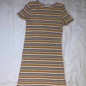 Yellow Striped Bodycon Dress